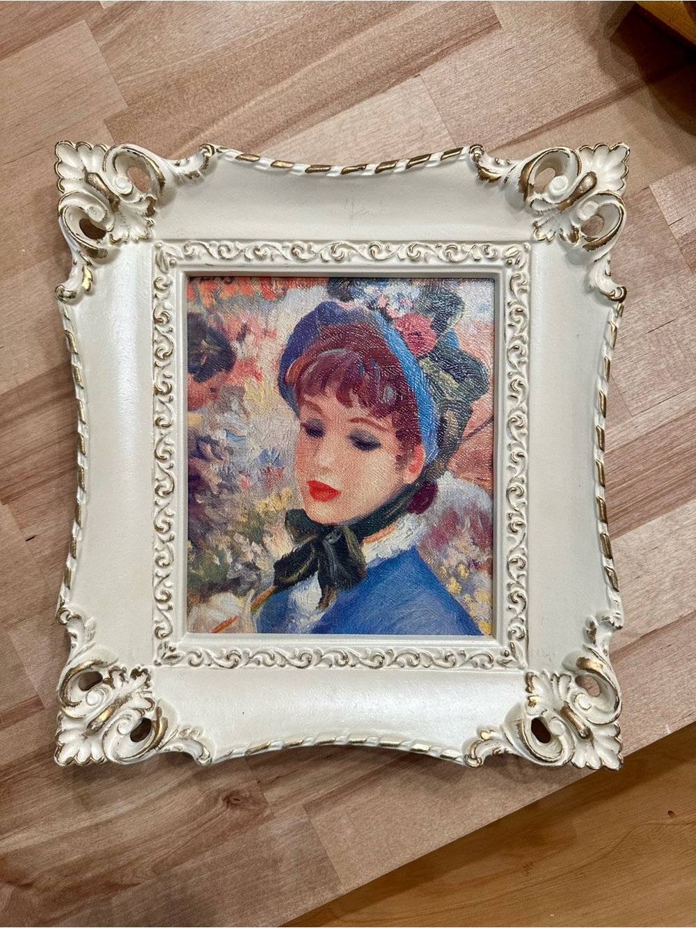 Vintage Ivory and Gold Ornate Framed Portrait
